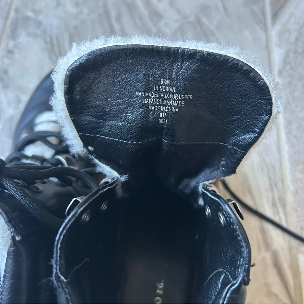 Indigo rd. Irindiran Women's Black Lace Up Combat Hiker Ankle Boots, Size 6.5